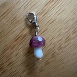 Mushroom Zipper Pully Charm Trinket Purple